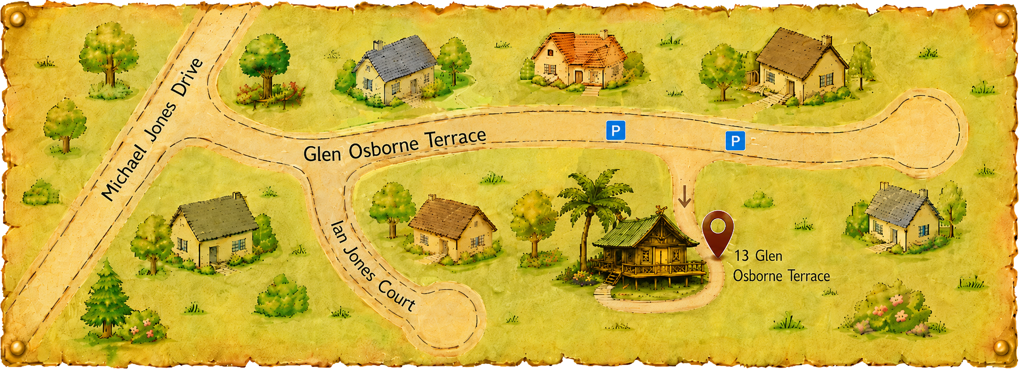 Illustrated map to 13 Glen Osborne Terrace